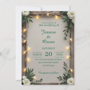 Convites Casamento com Luzes de Fada Rústicas