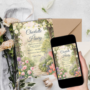 Convites Casamento com Luzes de Fadas em Arco de Jardim Ing