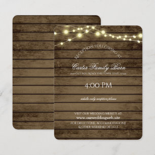 Convites Casamento com Luzes Rústicas e Detalhes de Madeira