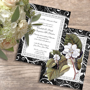 Convites Casamento com Magnolia Damask Southern Belle