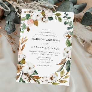 Convites Casamento com Magnólias Brancas Elegantes e Flores