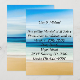 Convites Casamento com Mar de Areia de Praia