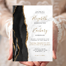 Casamento com Mármore Ágata Dourada Preta