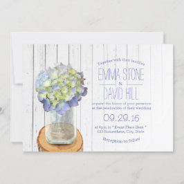 Convites Casamento com Mason Jar & Hydrangea