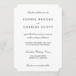 Convites Casamento com Modelo de tíquete simples de 5" x 7"