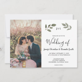 Convites Casamento com monograma botânico russo