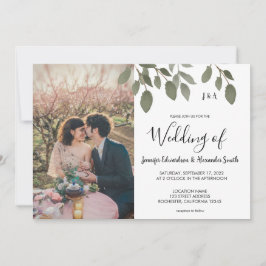 Convites Casamento com monograma botânico russo