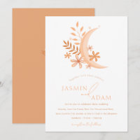 Casamento com Monograma da Lua em Tons de Pêssego