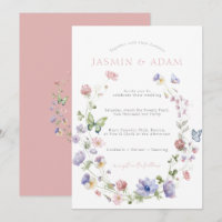 Casamento com Monograma de Borboleta de Flor Silve