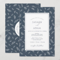 Casamento com Monograma de Folha Azul Loja Boho