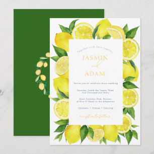 Convites Casamento com Monograma de Limão Italiano