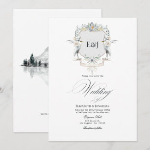 Convites Casamento com Monograma Lakeside e Laurel Crest