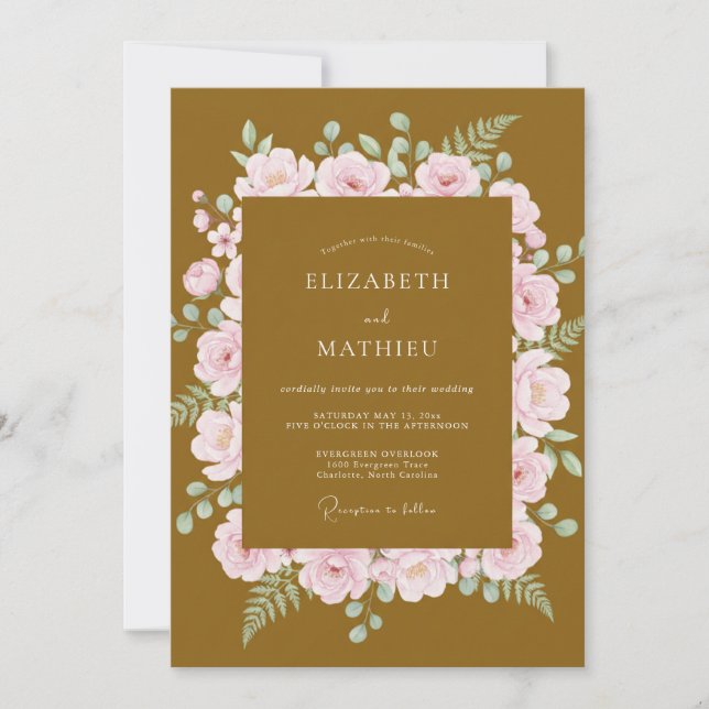 Convites Casamento com Mostarda Artesanal e Flor Silvestre (Frente)