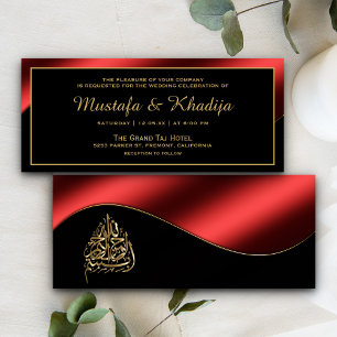Convites Casamento com muçulmanos islâmicos, vermelho e D