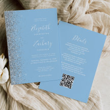 Casamento com o Código QR do Bebê Azul de Prata Mo