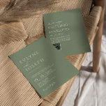 Convites Casamento com o Código QR do Boho Minimalista Verd<br><div class="desc">Este é um convite perfeito para o casamento se você está procurando um convite elegante e fácil de ser editado. Um convite de casamento com um simples e elegante sábio verde boho QR code. Como podem ver, ele apresenta um simples boho verde-sage inteiro design modelo e noiva branca e nomes...</div>