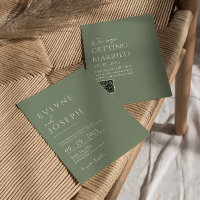 Casamento com o Código QR do Boho Minimalista Verd