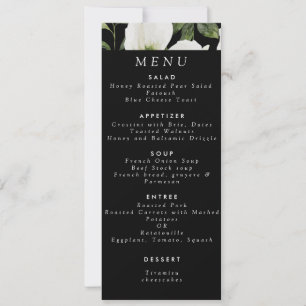 Convites Casamento com o Elegante Black Floral Greenery Lil