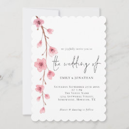 Convites Casamento com o Flor de Cereja Elegante Sakura