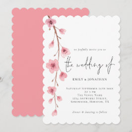 Convites Casamento com o Flor de Cereja Elegante Sakura
