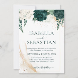 Convites Casamento com Orçamento Floral de Rosa Branca e Ve