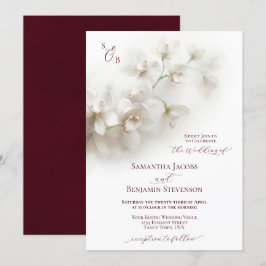 Convites Casamento com Orquídea Branca Elegante