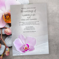 Casamento com Orquídea Rosa e Véu Branca
