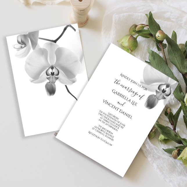 Convites Casamento com Orquídeas Negras e Brancas (Perfect inspo for your elegant marriage ceremony and reception)