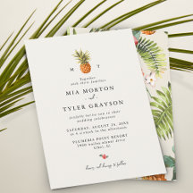 Casamento com Padrão Tropical de Abacaxi de Verão