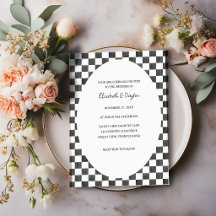 Casamento com Padrão Xadrez Preto e Branco Pintado