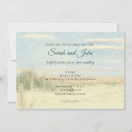Convites Casamento com paisagens de aquarelas da costa