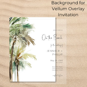 Convites Casamento com Palm Trees Moderno Vellum
