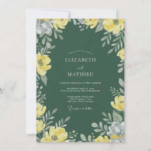 Convites Casamento com Papoula Verde Caçador
