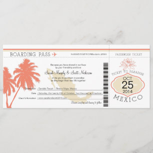 Convites Casamento com Passagem de Embarque no México