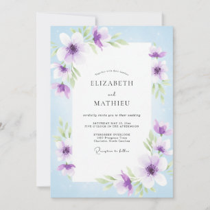 Convites Casamento com Pétala de Periwinkle Lavanda Suave