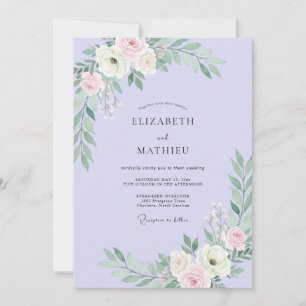 Convites Casamento com Pétala de Rosa Periwinkle Folhagem
