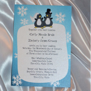 Convites Casamento com Pinguim Pinguin Toon Snowflake