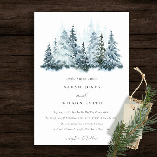 Convites Casamento com pinheiro da Floresta de Inverno da N