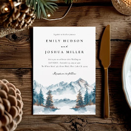 Convites Casamento com pinheiro das montanhas do inverno