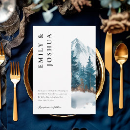 Convites Casamento com pinheiro das montanhas do inverno