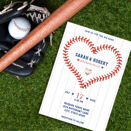 Convites Casamento com Pinstripe no Baseball Softball Sport