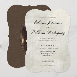 Convites Casamento com Pintura a Óleo Vintage Elegante