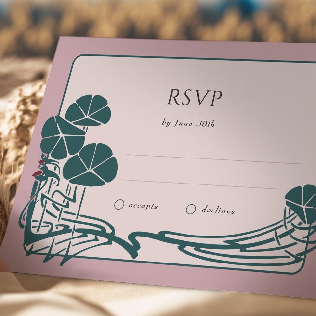 Convites Casamento com Placa RSVP Botânica Dusty Rosa (Criador carregado)