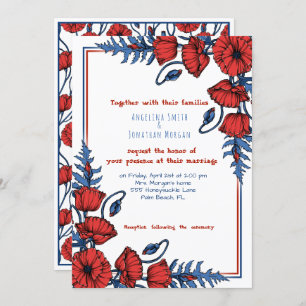 Convites Casamento com Poppy Floral Personalizado