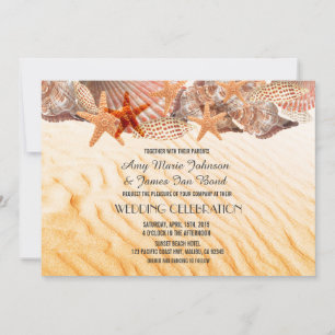 Convites Casamento com praia e areia convoca concha5