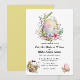 Convites Casamento com Primavera de Aquarela do Tema da Pás