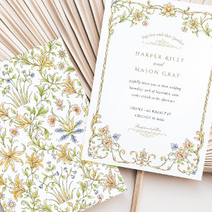 Convites Casamento com primavera e Jardim Floral de Verão