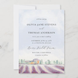 Convites Casamento com Púrpura de Lavanda Elegante