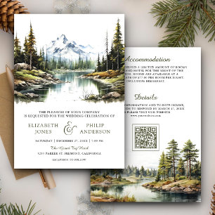 Convites Casamento com QR Code do Lago da Floresta da Monta