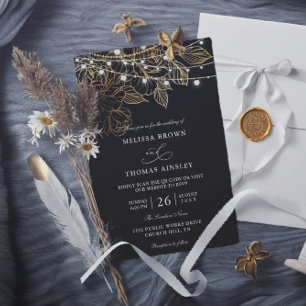 Convites Casamento com QR Code Elegante Moderno Minimalista